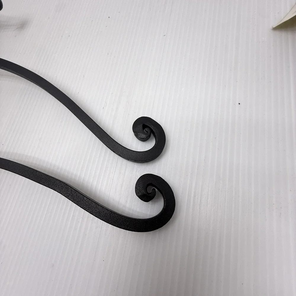 Pair Gothic Iron Candle Wall Sconces 18.75